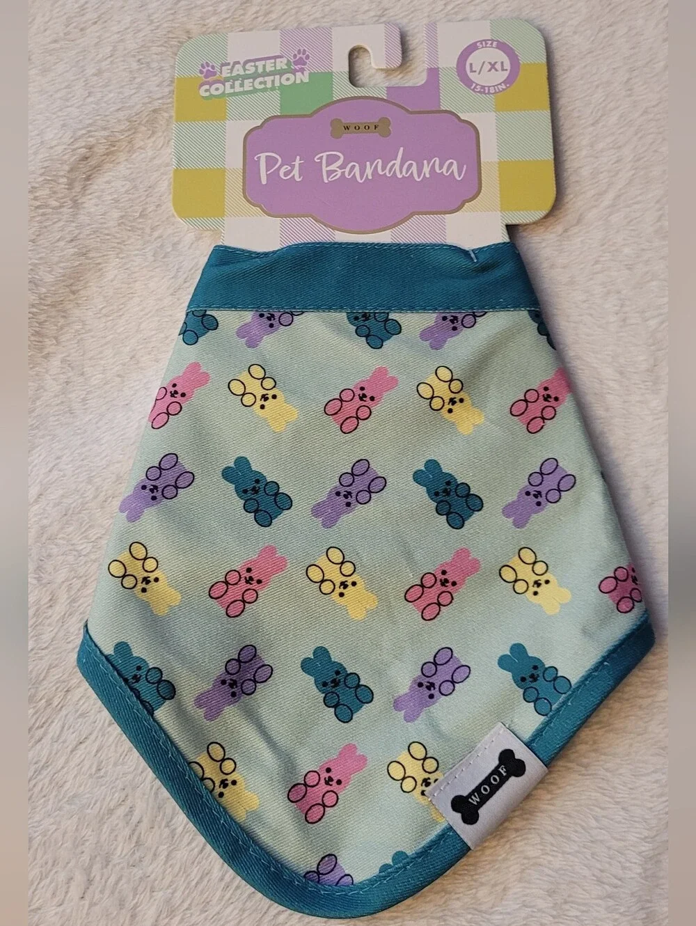 Pet Bandana - Pastel Gummy Bunny Print For Easter